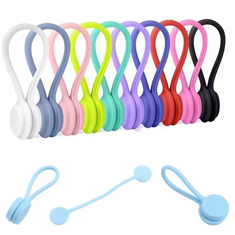 Gear Tie Reusable - Silikon Magnetische Kabelbinder Silikon-Management-Binder Magnet-Drehbinder Wiederverwendbare