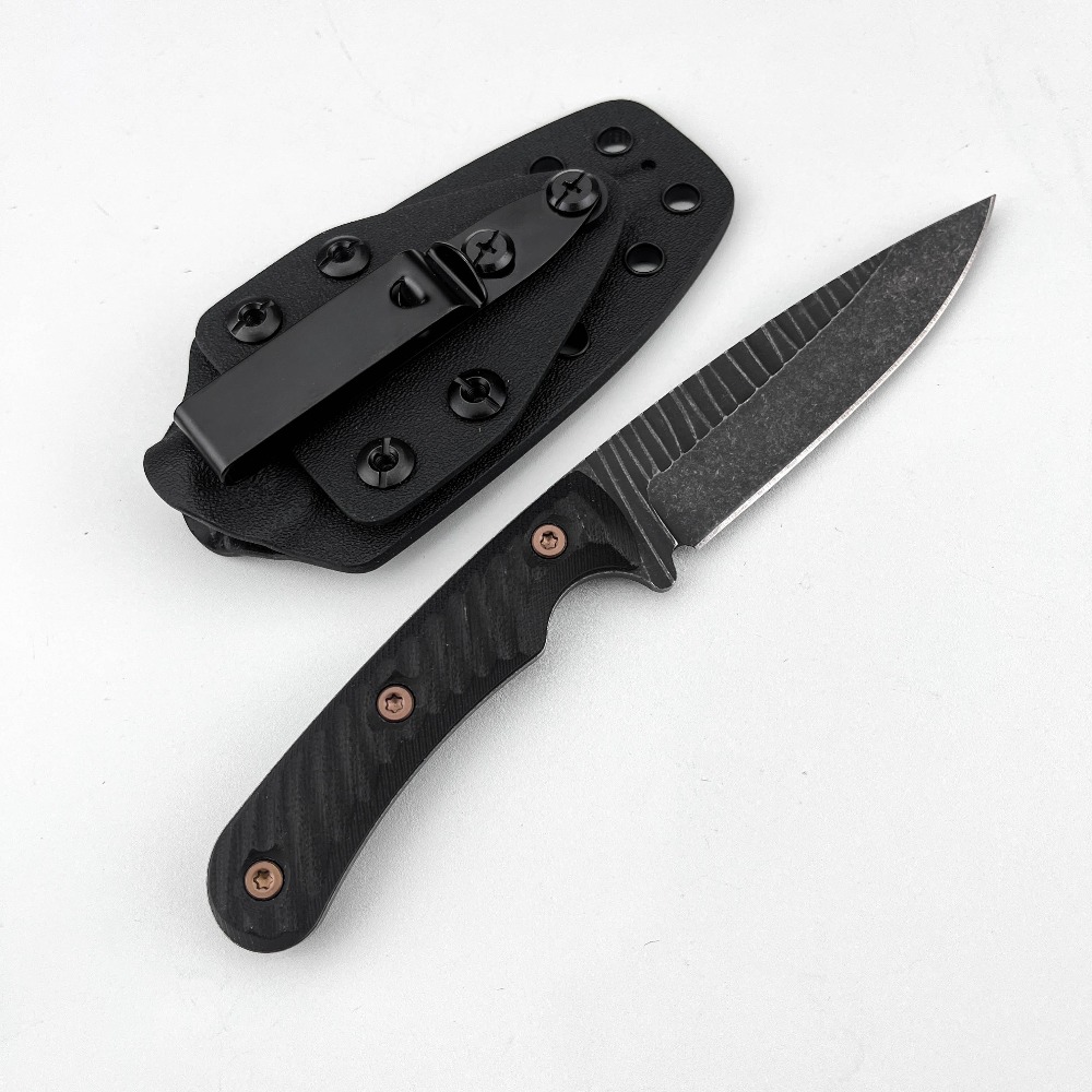 Edc Fixed Blade Deep Carry - Full-Tang Bushcraft-Messer mit D2-Klinge, rutschfestem G10-Griff