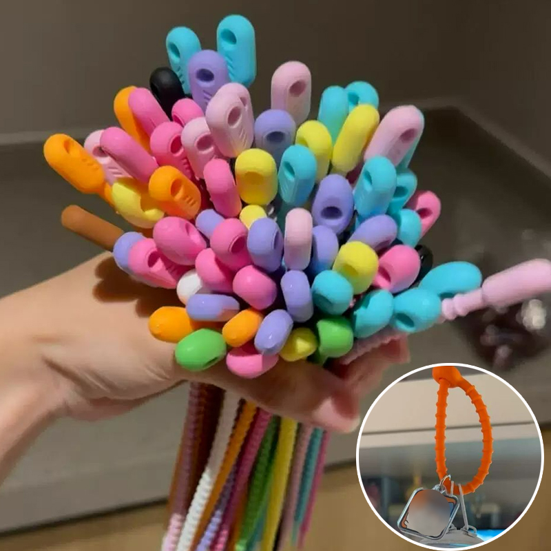 Gear Tie Reusable - 200 Stück/Set Wiederverwendbare Silikon-Kabelbinder Schlüsselanhänger Drahtbinder