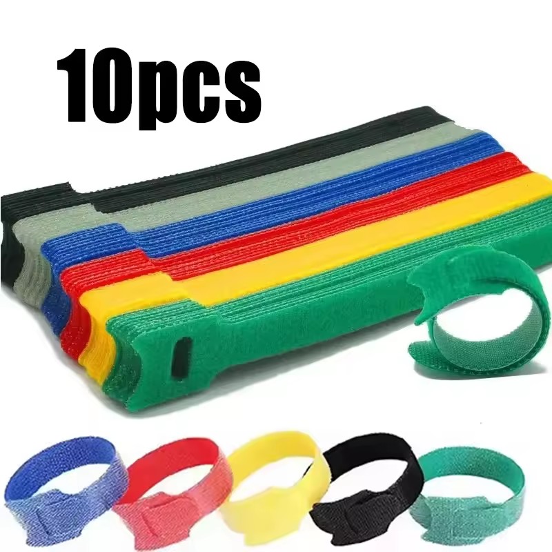 Gear Tie Reusable - 10-50 Stück Mehrzweck-Befestigungs-Kabelbinder Wiederverwendbare Klettverschluss-Streifen USB-Organizer