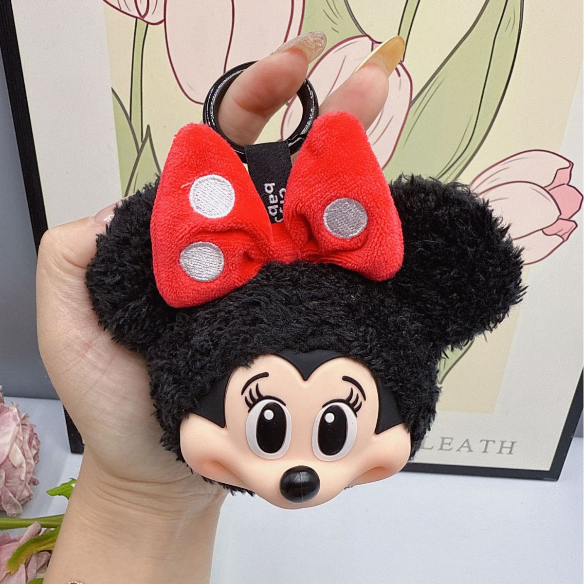 Carabiner Keychain - Mickey Minnie Plüschpuppe Schlüsselanhänger Niedliche Vinylfigur