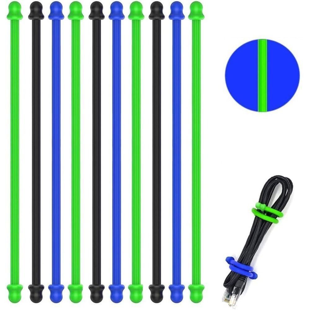 Gear Tie Reusable - 5 Stück Original-Silikon, Stahlkern, wiederverwendbare Gummi-Drehbinder,