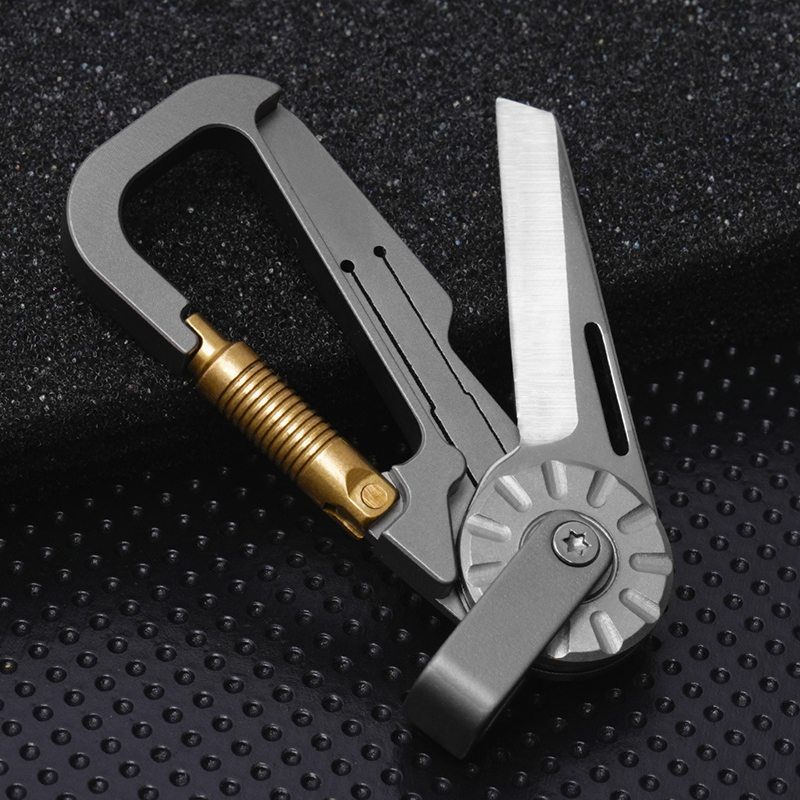 Edc Carry All - EDC-Schlüsselanhänger aus Titanlegierung mit Klappmesser –